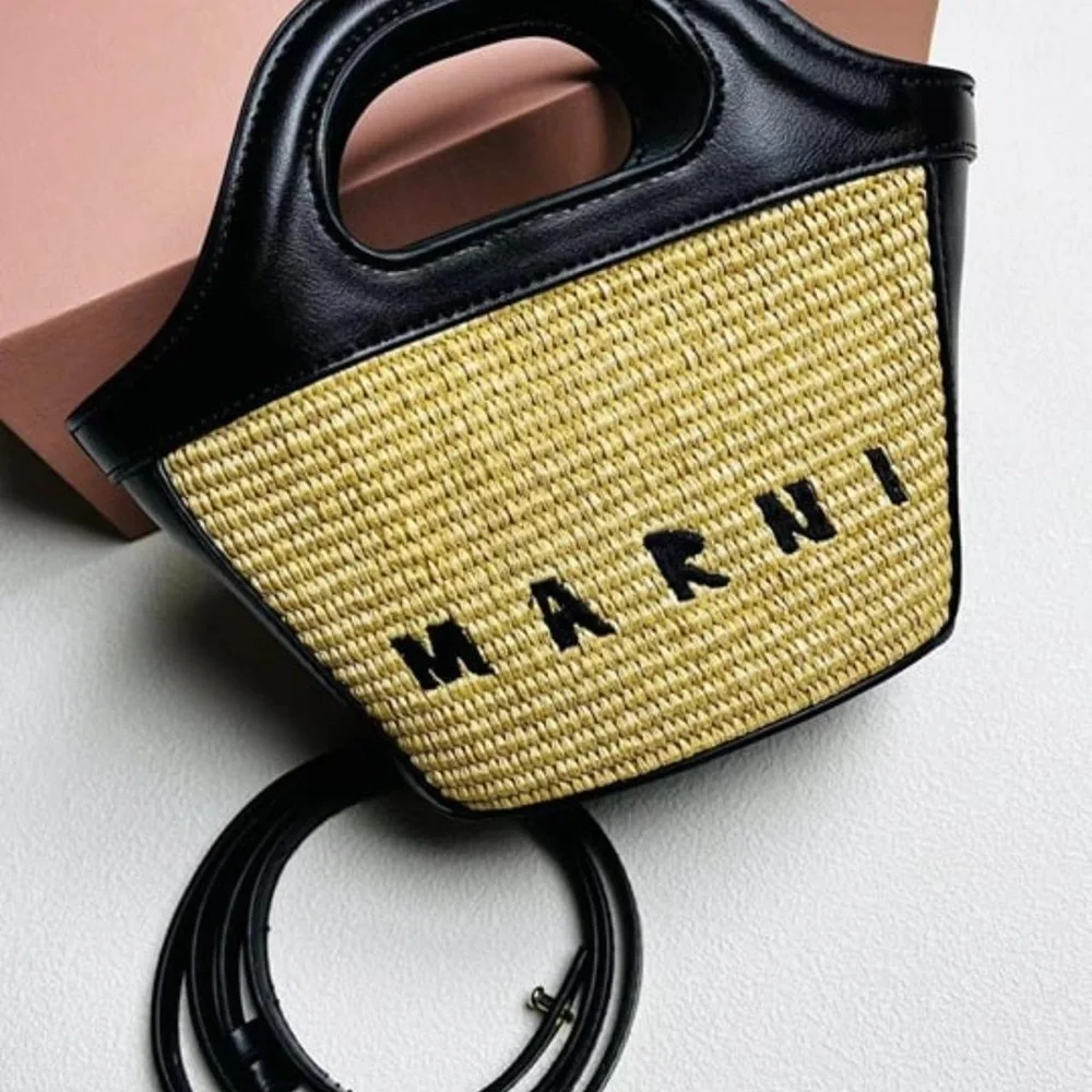 MARNI Tropicalia Micro Bag In Black Leather Bag-Authentic OS No Bag Strap